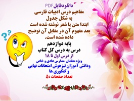 مفاهیم درس ادبیات فارسی پایه دوازدهم درس به درس ویژه امتحانات نهایی و کنکور